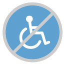 Établissement non accessible aux personnes à mobilité réduite
